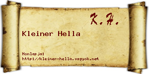 Kleiner Hella névjegykártya